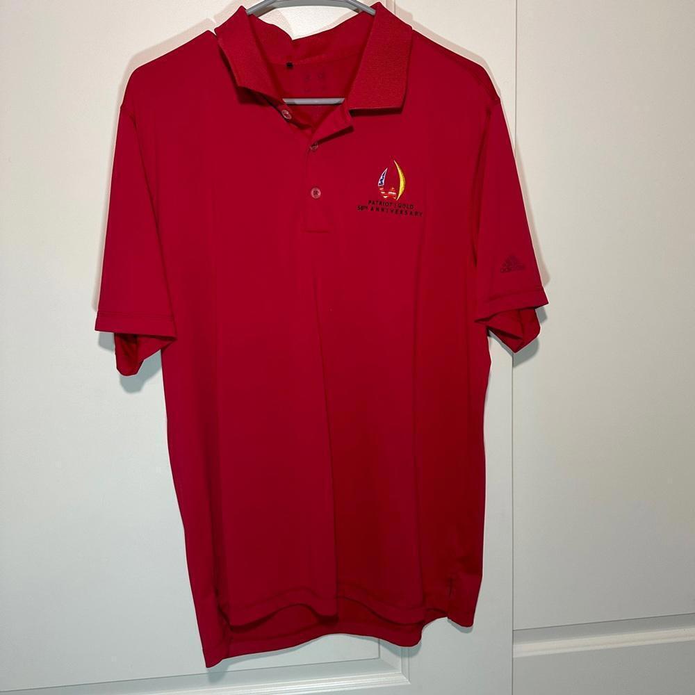 Patriot All‎ American Wigwam Golf Club Adidas Red Polo Size: Large